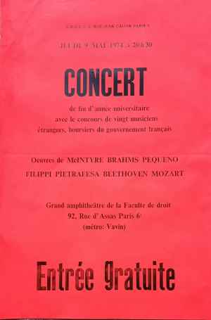 Concert à la Faculté de droit (1974)