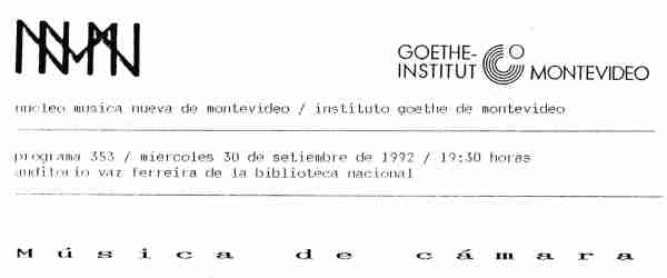 Concierto del Nucleo Música Nueva  n° 353 "Mùsica de cámara"